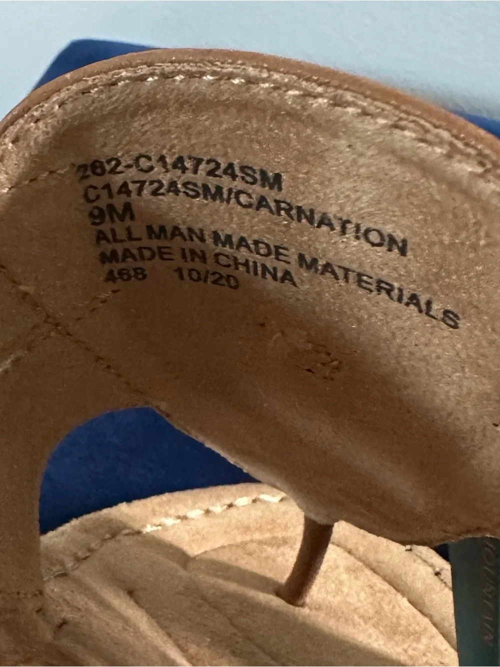 Cliffs by White Mountain Tan Floral Leather Thong Sandals, 9M, NWOT